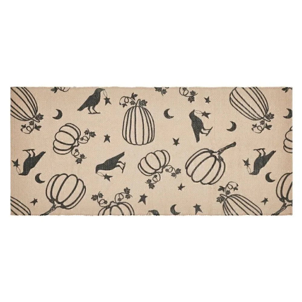 Halloween Raven Harvest Indoor Outdoor Rectangle Throw Rug Country Farmhouse